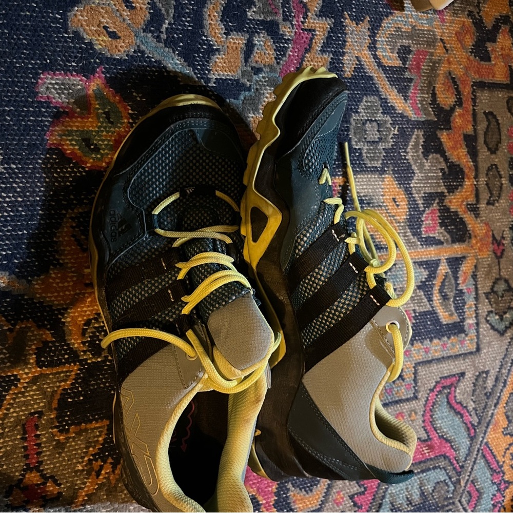 Adidas Black and Yellow Hiking Shoes